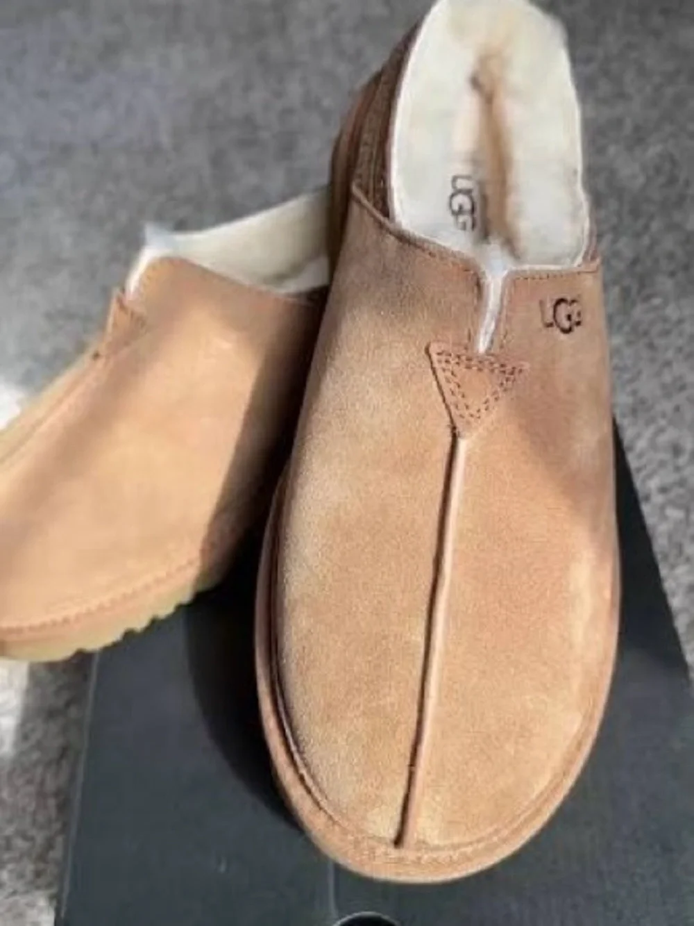 UGG Marcman Wool Blend Lining Slipper in Chestnut Tan